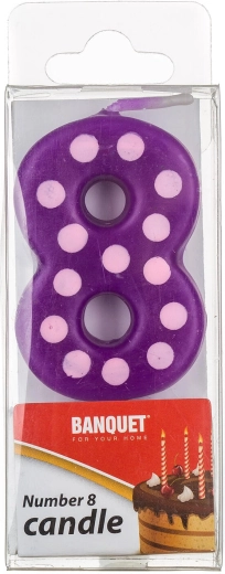 Urodzinowa świeczka cyfra 8 z bolcem 5 × 3 cm
