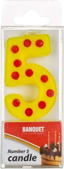 Świeczka urodzinowa cyfra 5 MY PARTY