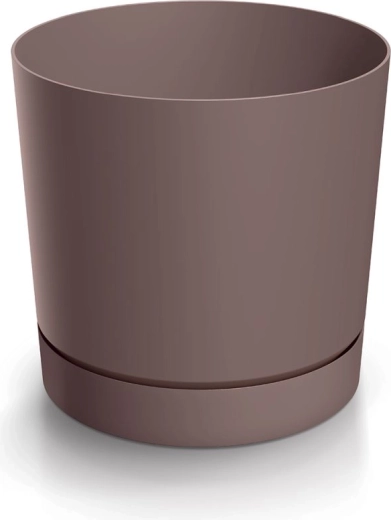 Doniczka z podstawką TUBO marsala 10,8 cm