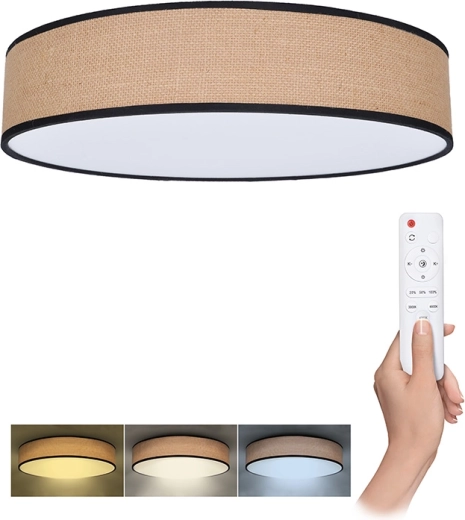 Solight LED-owa lampa sufitowa i ścienna Brownie z pilotem 48 W, 3360 lm, 40 cm, CCT, z funkcją ściemniania