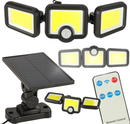 Solarny reflektor LED 3w1 z czujnikiem ruchu i zmierzchu