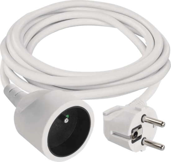 Przedłużacz EMOS 2 m, 1 gniazdo, biały