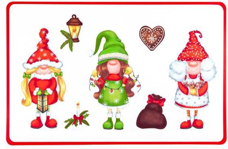 Świąteczna plastikowa podkładka Elfy 28,5 × 44 cm