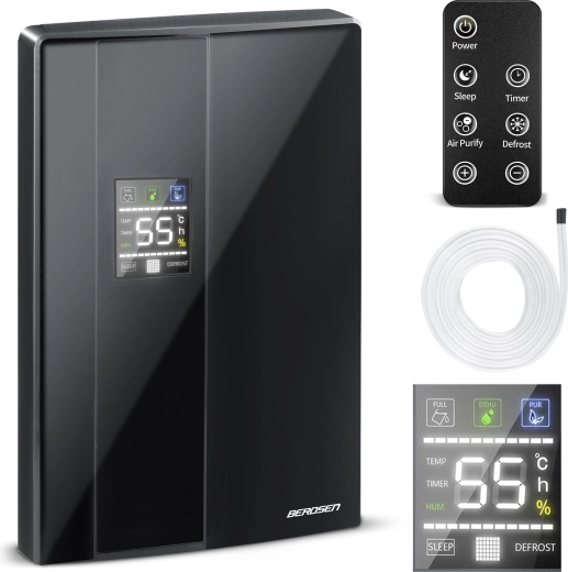 Berdsen BR-20D czarny osuszacz powietrza z funkcją oczyszczania powietrza