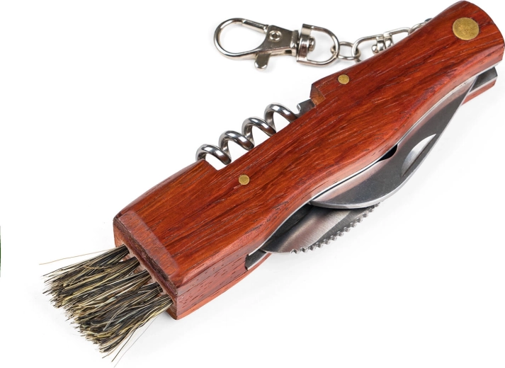 Nóż do grzybów AKCENT ze szczoteczką, składany nierdzewny 7 cm