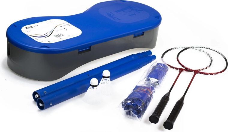 Zestaw regulowanej siatki do badmintona i tenisa + 2 rakiety badmintonowe NILS 2w1