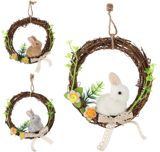 Wielkanocny wieniec z zajączkiem 15 × 15 cm