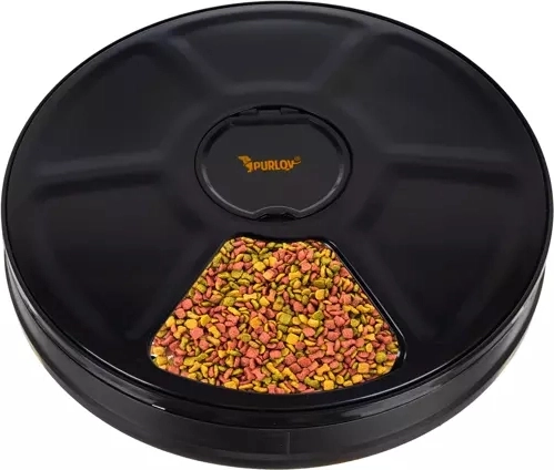 Automatyczny podajnik karmy PURLOY, 6‑komorowy, z timerem i wyświetlaczem LED