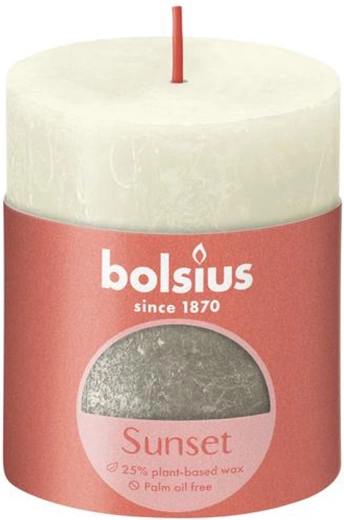 Rustykalna świeca 80 × 68 mm soft pearl/champagne