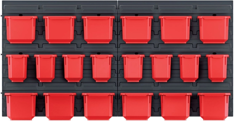 Panel wiszący z 20 pojemnikami na narzędzia ORDERLINE 800 × 165 × 400 mm