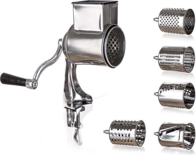 Wielofunkcyjna nierdzewna tarka i krajalnica 5w1 z ręczną korbą