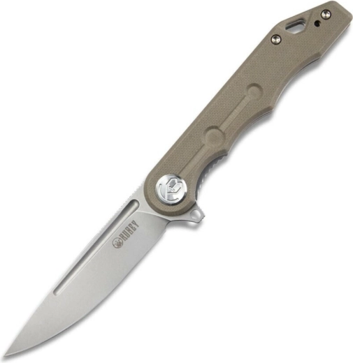 Składany nóż Kubey Mizo 8 cm, bead blasted, brązowy G10