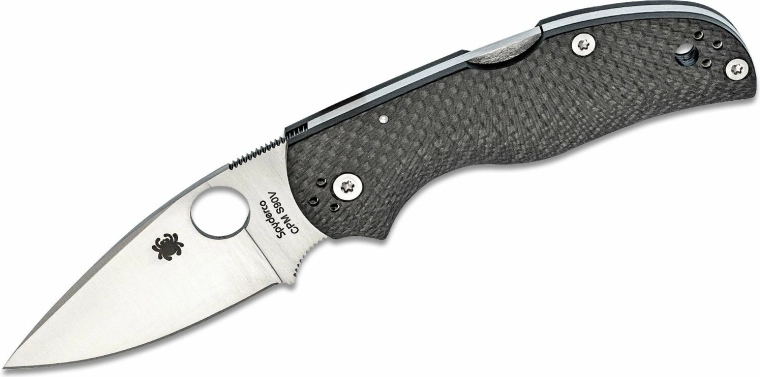 Składany nóż Spyderco Native 5 z włókna węglowego, satin 7,5 cm