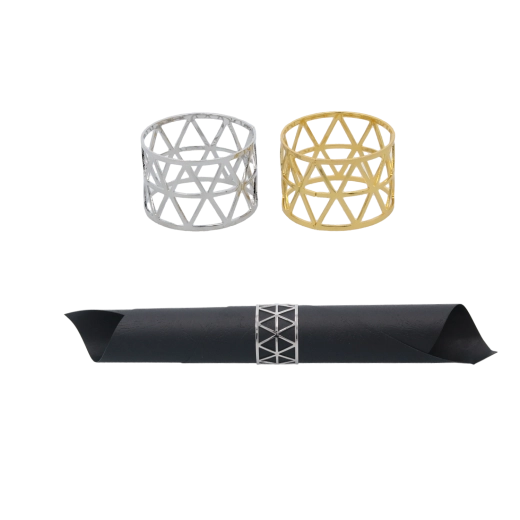 Zestaw pierścieni na serwetki w kolorze złotym i srebrnym, 4 szt.