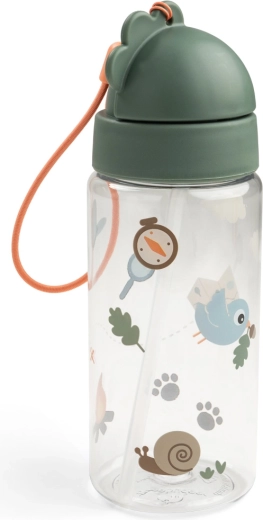 Done by Deer butelka ze słomką Tiny trails zielona 350 ml