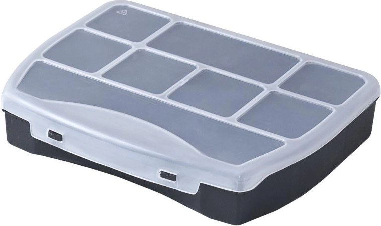 Organizer DOMINO 190 × 155 × 37 mm, czarny/przezroczysty