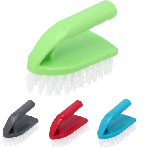 Duża szczotka do szorowania w kształcie żelazka z ergonomicznym uchwytem