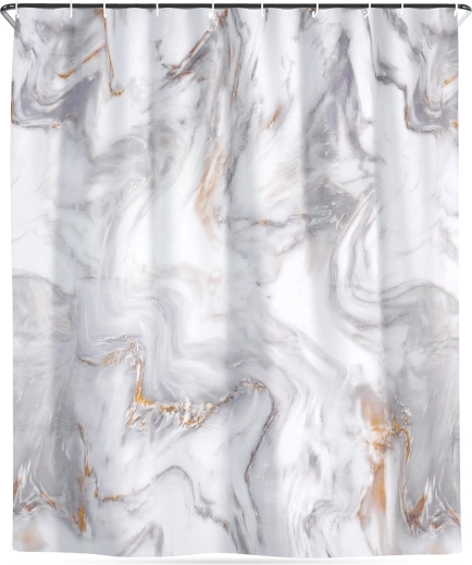 Wodoodporny zasłona prysznicowa marmur 180 × 180 cm z haczykami