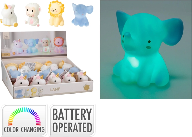 Dziecięca lampka nocna RGB zwierzątko 10 cm