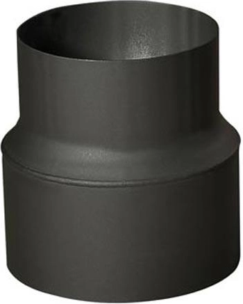 Dymowa redukcja rurowa 150/130 mm, długość 160 mm, grubość 1,5 mm, czarna