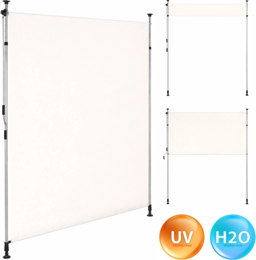 Roleta balkonowa napinana z korbą, beżowa, MultiGarden