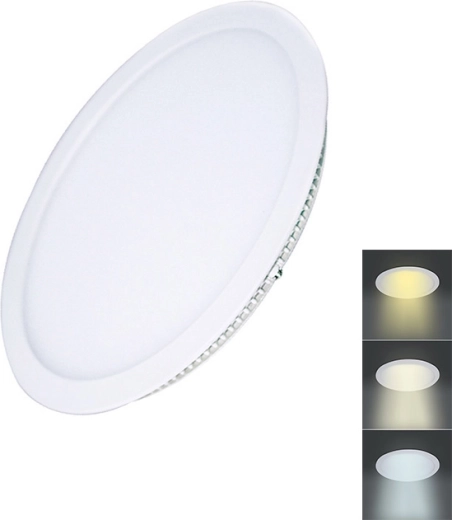 Solight LED mini panel sufitowy wpuszczany CCT okrągły 12 W