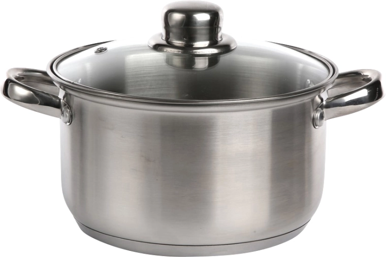 Altom Design garnek ze stali nierdzewnej Fabio 18 cm, 2,6 l ze szklaną pokrywką