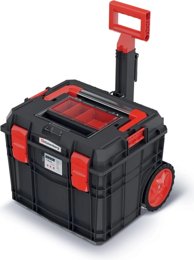Mobilna skrzynia na narzędzia C Block Alu Log 45 × 38 × 38,8 cm – czarna