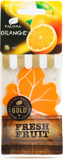 Zawieszany odświeżacz powietrza do samochodu Paloma Gold Fresh Fruit Orange