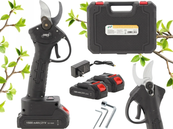 Akumulatorowe nożyce ogrodowe 21 V, średnica cięcia 25 mm