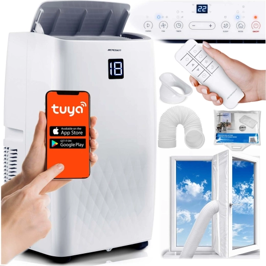 Przenośna klimatyzacja Berdsen 5w1 14 000 BTU z uszczelnieniem okiennym