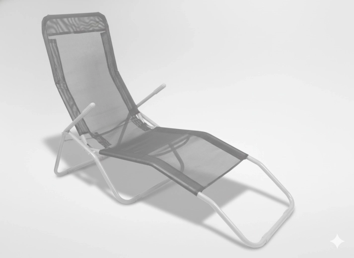 Leżak ogrodowy szary 137 × 58 × 24/H94 cm