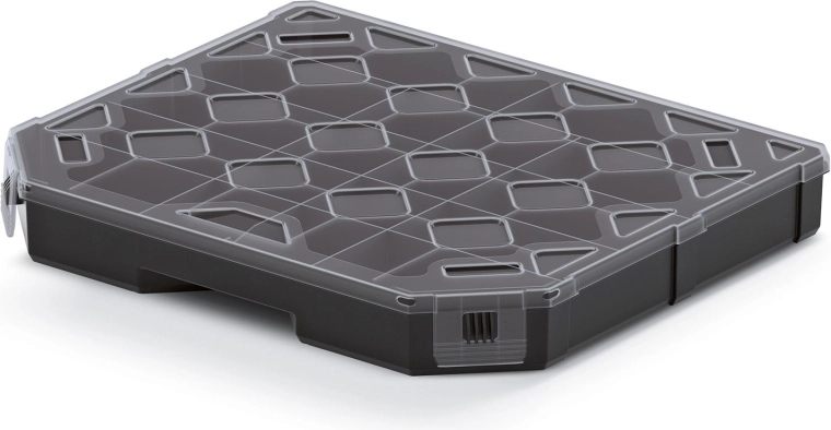 Organizer z przegródkami 284 × 243 × 40 mm z przezroczystą pokrywą