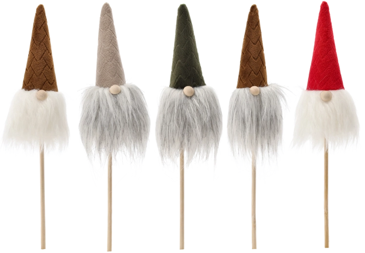 Dekoracyjny świąteczny skrzat na patyczku 24 cm