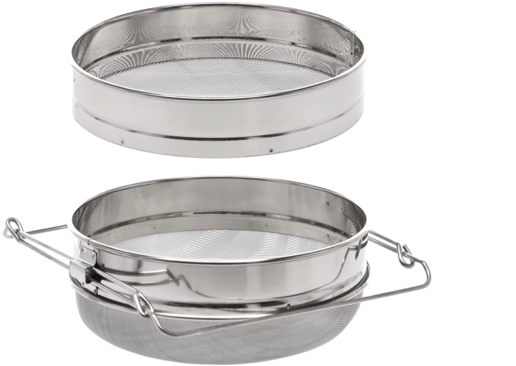 Podwójne sitko ze stali nierdzewnej do miodu 24 cm