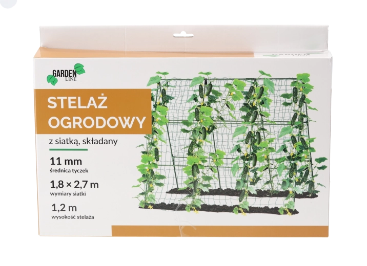 Ogrodowy łukowy tunel z siatką 1,8 × 2,7 m, wysokość 120 cm