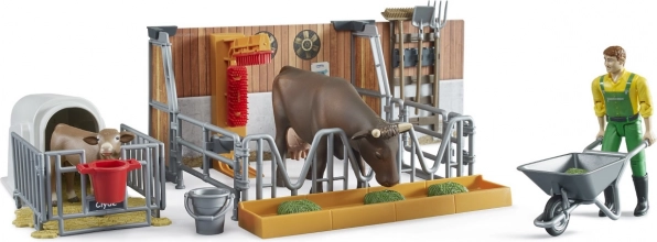 Stajnia dla bydła z figurkami i akcesoriami