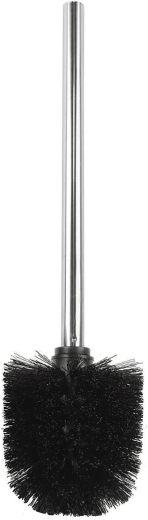 Szczotka do WC z uchwytem ze stali nierdzewnej, czarna, średnica 8 cm