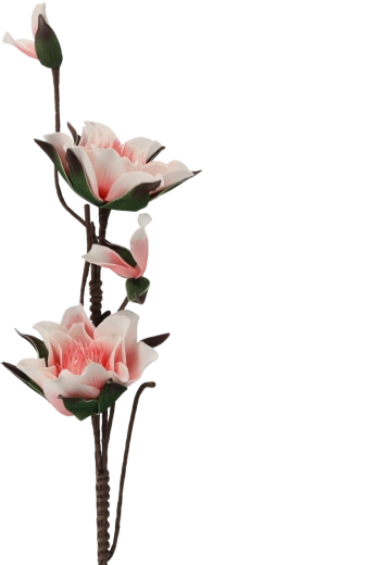 Dekoracyjny kwiat magnolii różowy 110 cm
