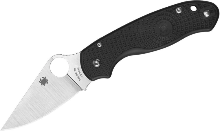 Spyderco Para 3 Lightweight czarny nóż składany 7,4 cm z klingą Leaf Shape, rękojeść FRN