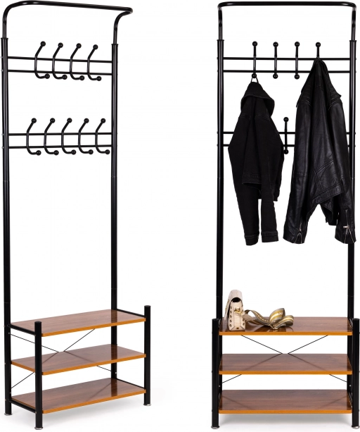 Stojący wieszak na ubrania z półkami ModernHome