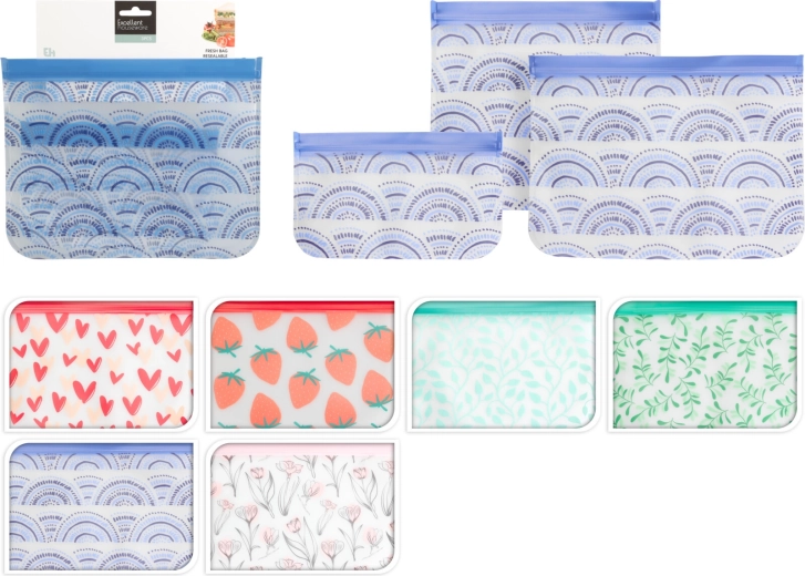 Zestaw zamykanych przezroczystych woreczków (3 szt.)