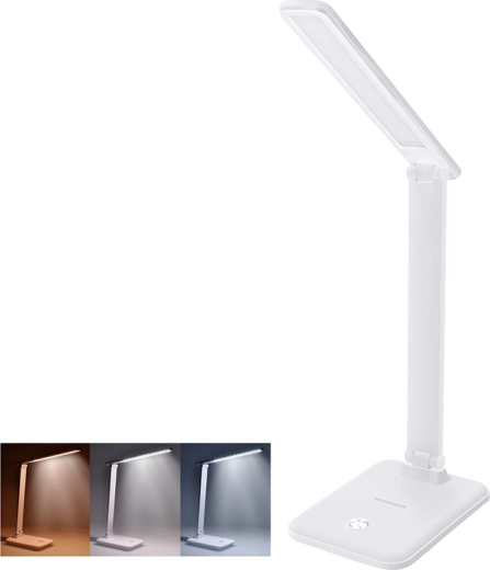 Solight LED lampka biurkowa 10 W z dotykowym sterowaniem i zmianą temperatury światła, biała