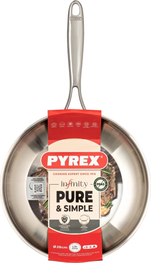 Patelnia Infinity 28 cm Pyrex ze stali nierdzewnej