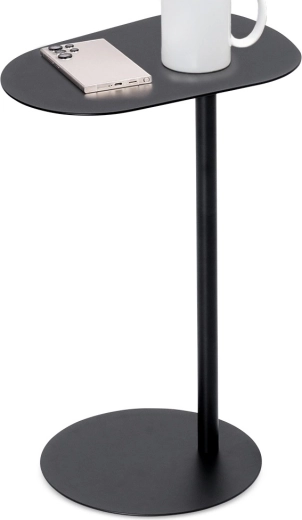 Metalowy boczny stolik kawowy, czarny, 35 × 25 × 53 cm