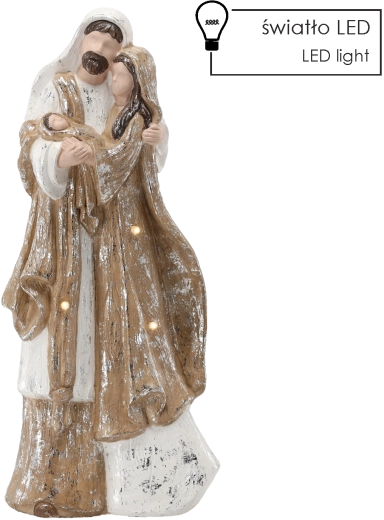 Figurka bożonarodzeniowa Święta Rodzina z oświetleniem LED 55 cm