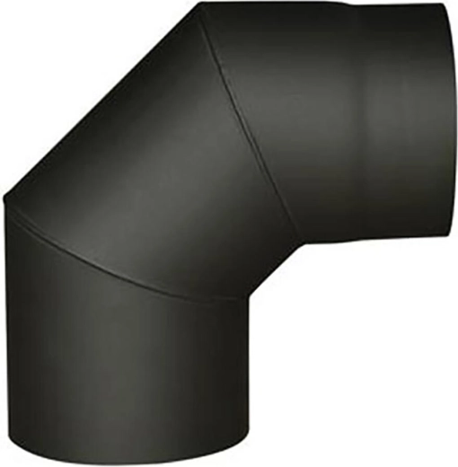 Kolano dymowe 145 mm 90° czarna stal 1,5 mm