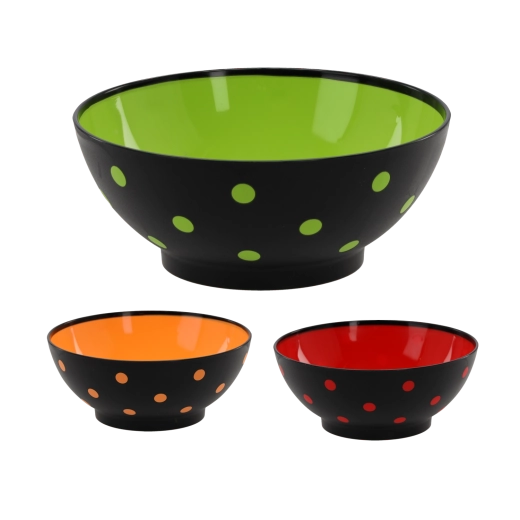 Miska Spotty 1,5 l z wytrzymałego plastiku z kolorowymi kropkami