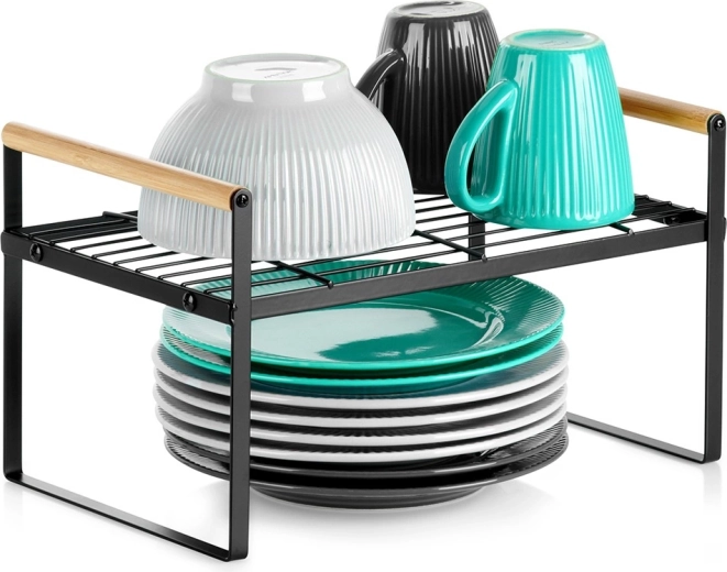 Kuchenna metalowa półka czarna 33 × 21 × 19,5 cm