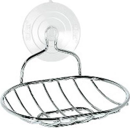 Wieszana owalna mydelniczka z przyssawką, chrom